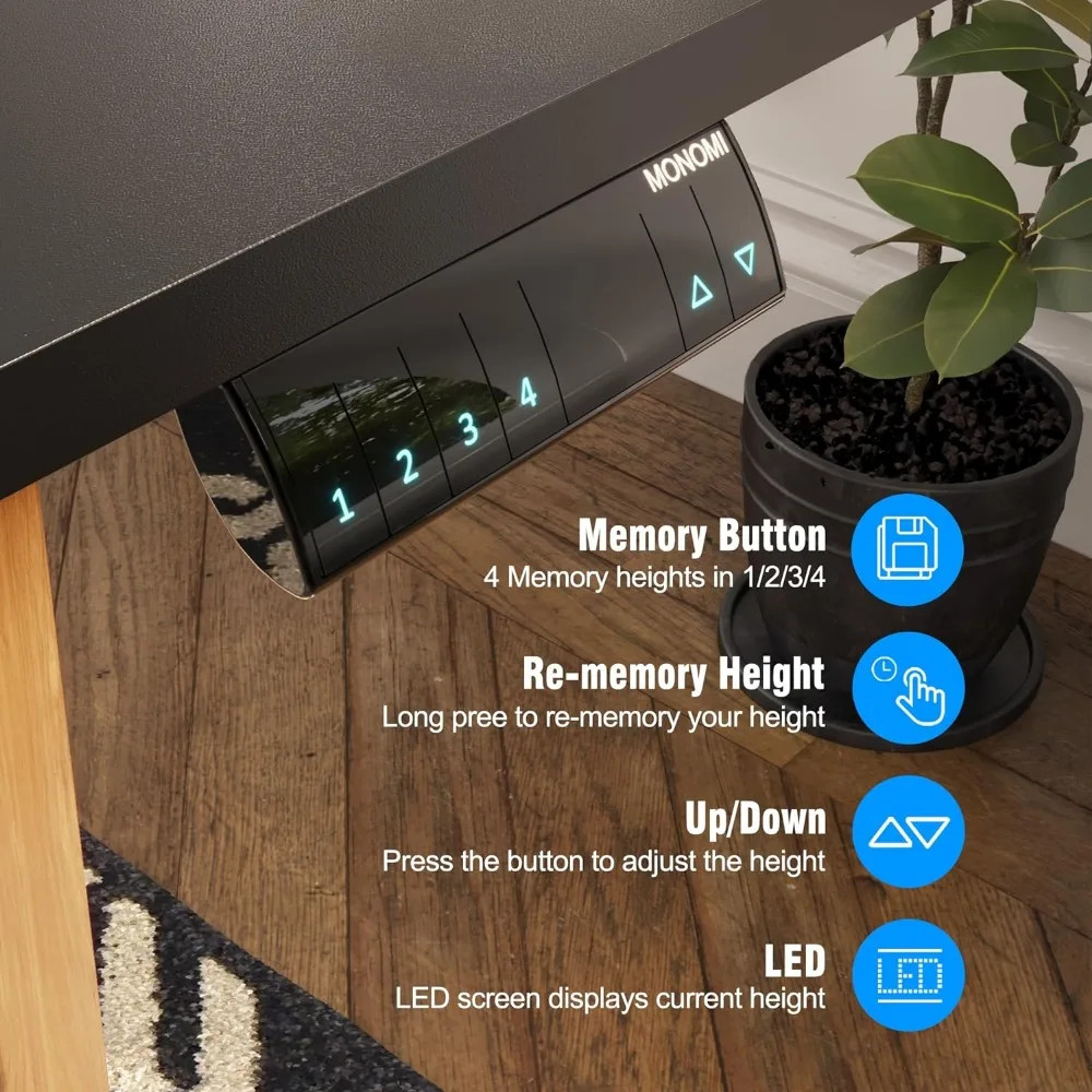 Control panel with memory buttons and labeled features